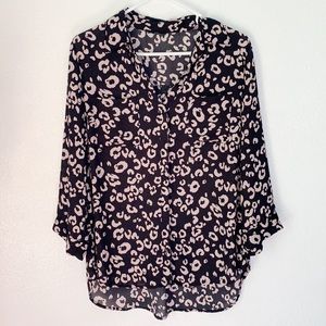 Iz Byer Button Up Light Pink Leopard Shirt